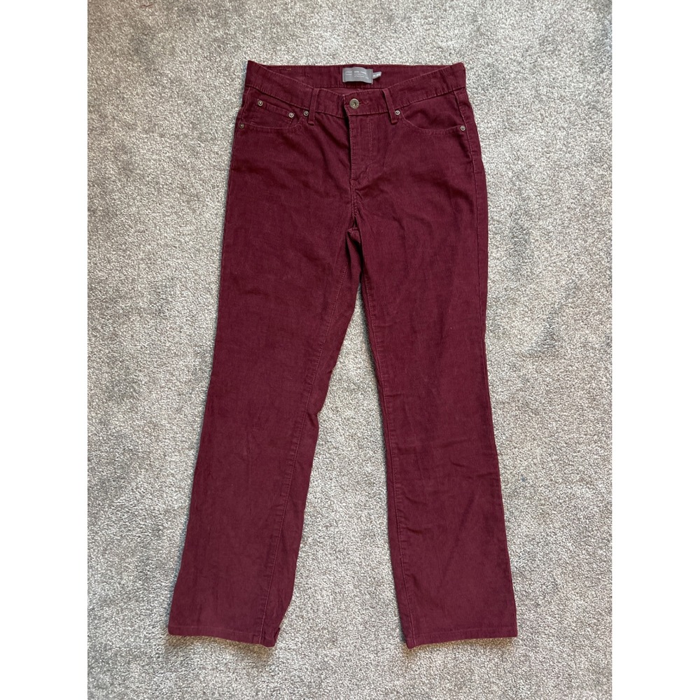 Levis Demi Curve Classic Straight Leg Corduroy Pants Burgundy Red 8/29 W29 L31